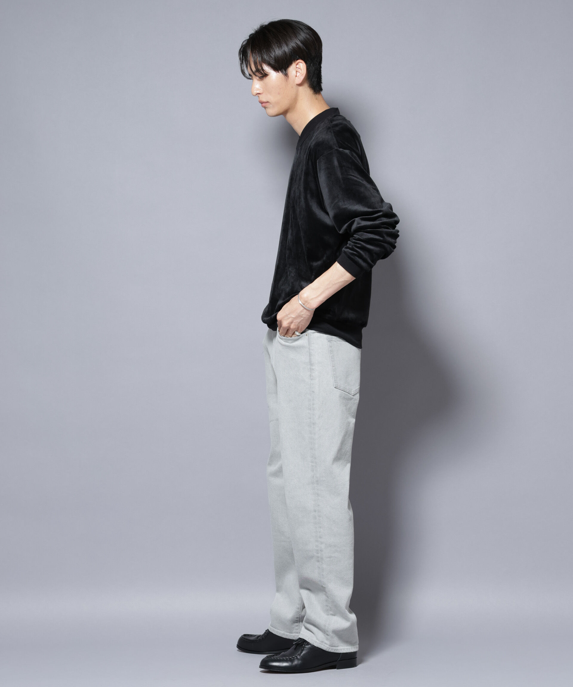 nano･universe「ベロアプルオーバー Vネックスウェット」|Tシャツ・カットソー|