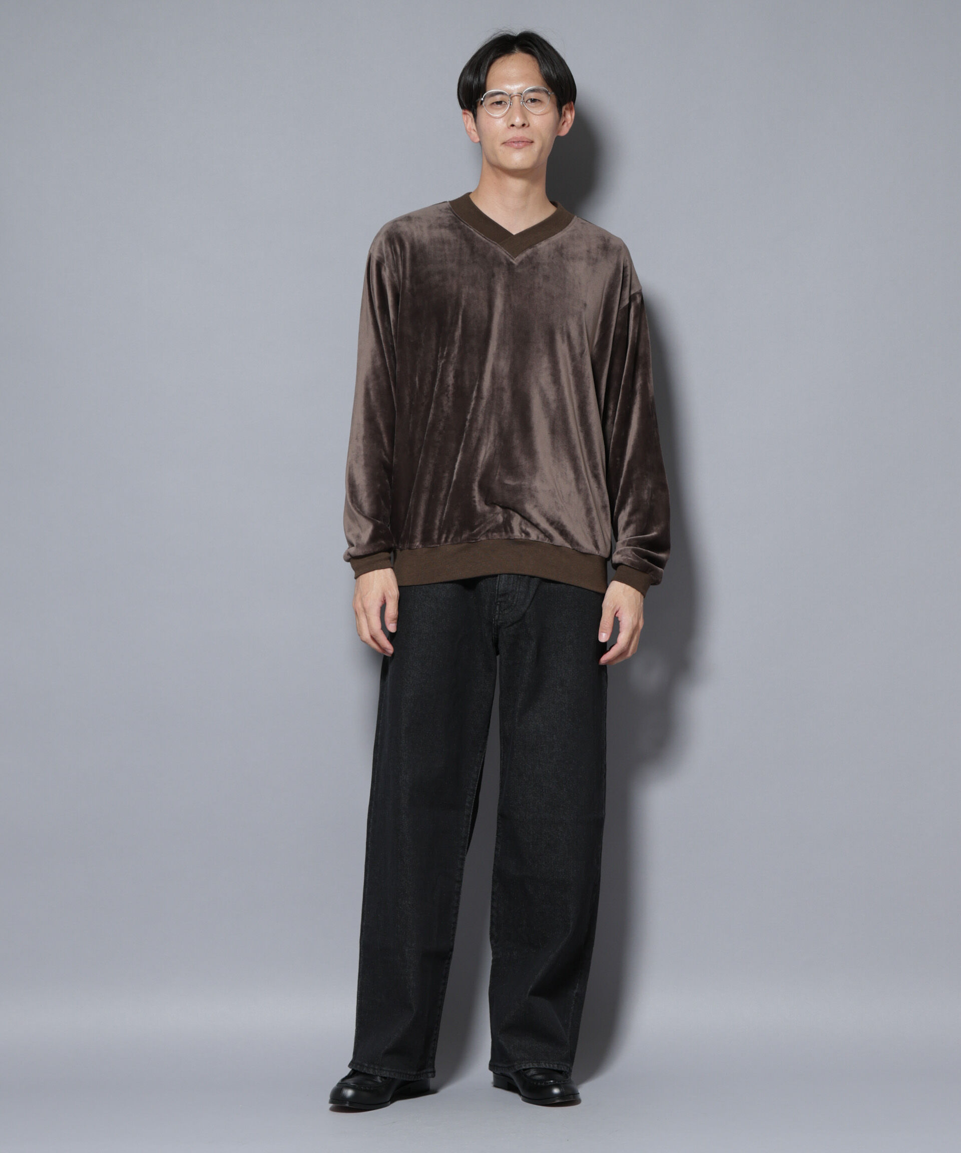 nano･universe「ベロアプルオーバー Vネックスウェット」|Tシャツ・カットソー|