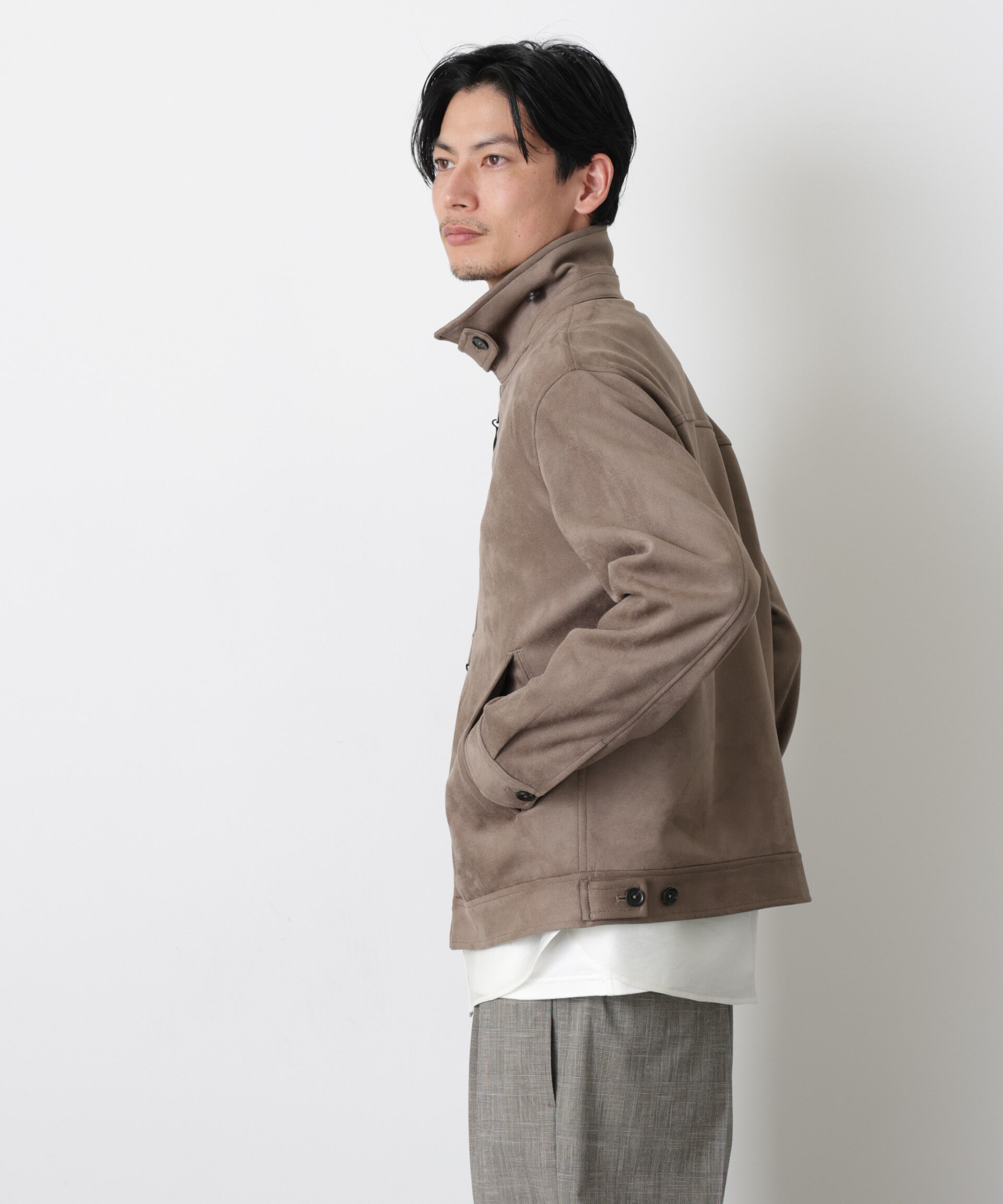 nano･universe「「モダンコンフォート」 フェイクスエードブルゾン」|ブルゾン・スタジャン|