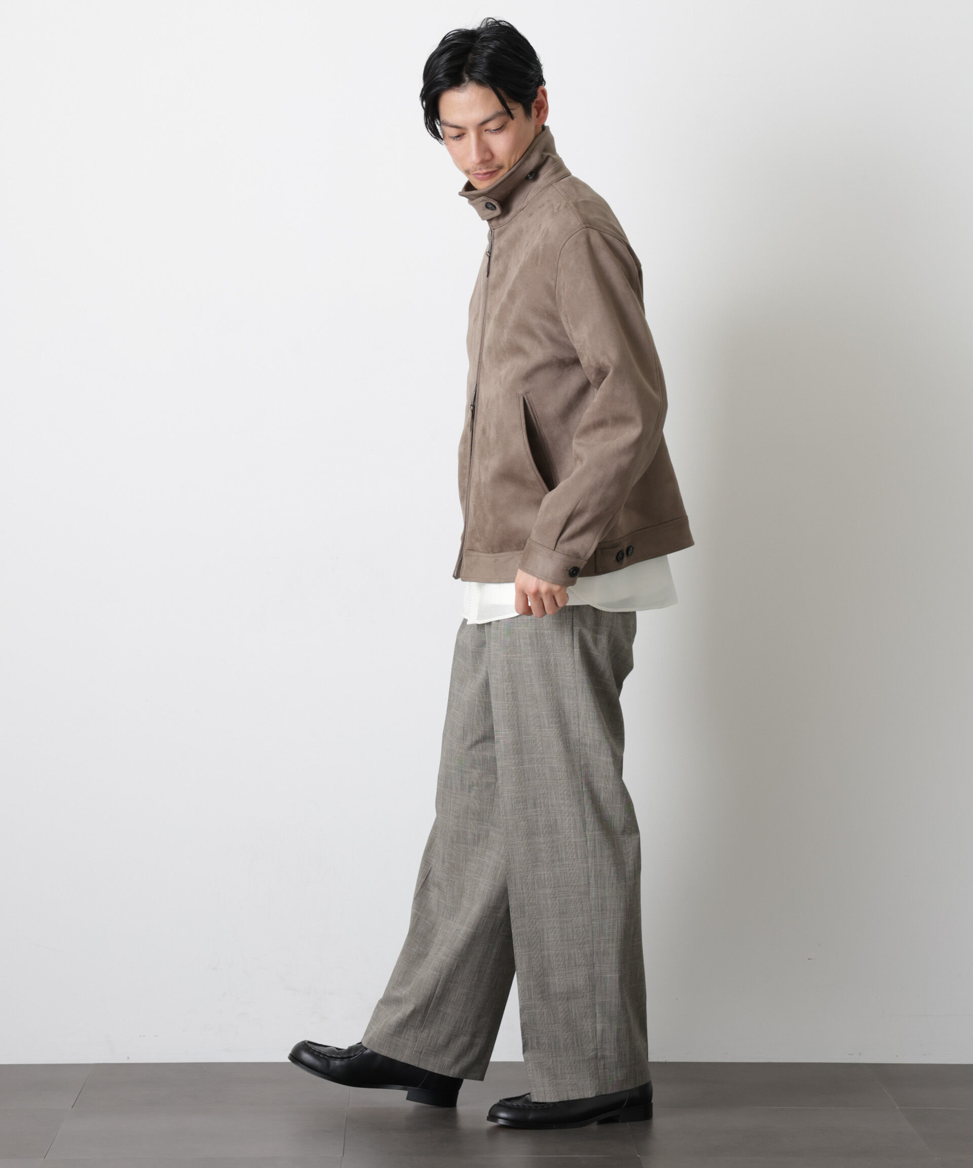 nano･universe「「モダンコンフォート」 フェイクスエードブルゾン」|ブルゾン・スタジャン|