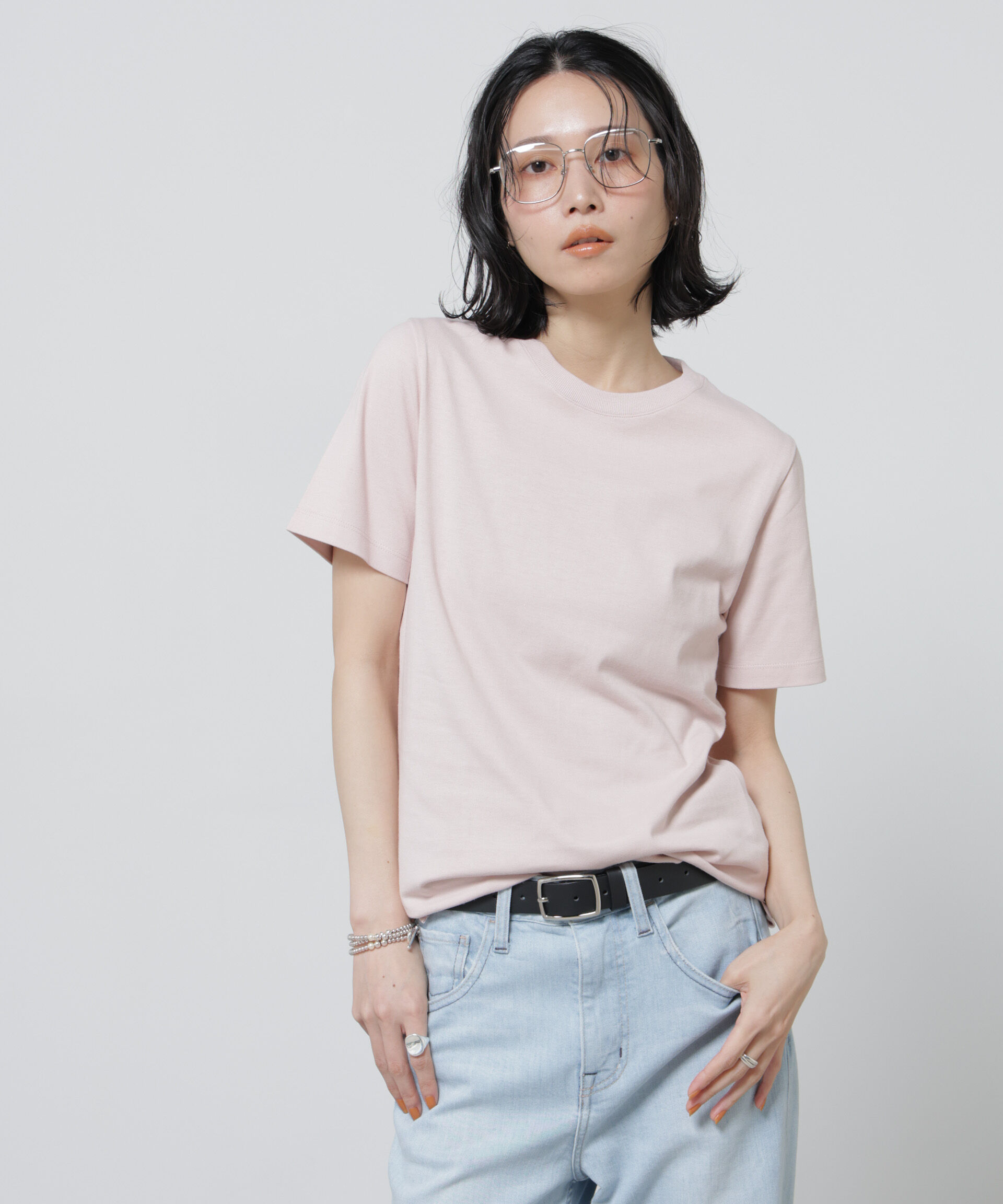 nano･universe「Anti Soaked(R) 汗染み防止カラフルクルーTシャツ」|Tシャツ・カットソー|L.ピンク1