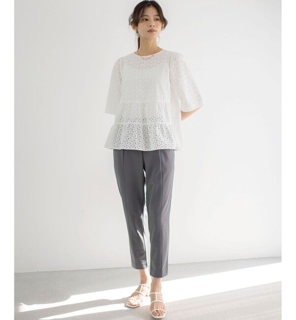 組曲「【ご好評につき追加生産！】ジョーゼットジャージースタイルアップ パンツ」|その他|グレー系