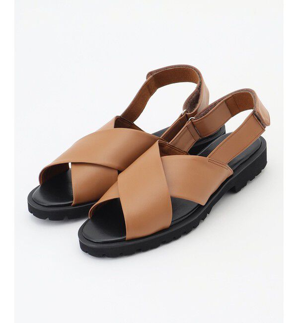 自由区「【カタログ掲載】ワイドクロス サンダル」|サンダル|ブラウン