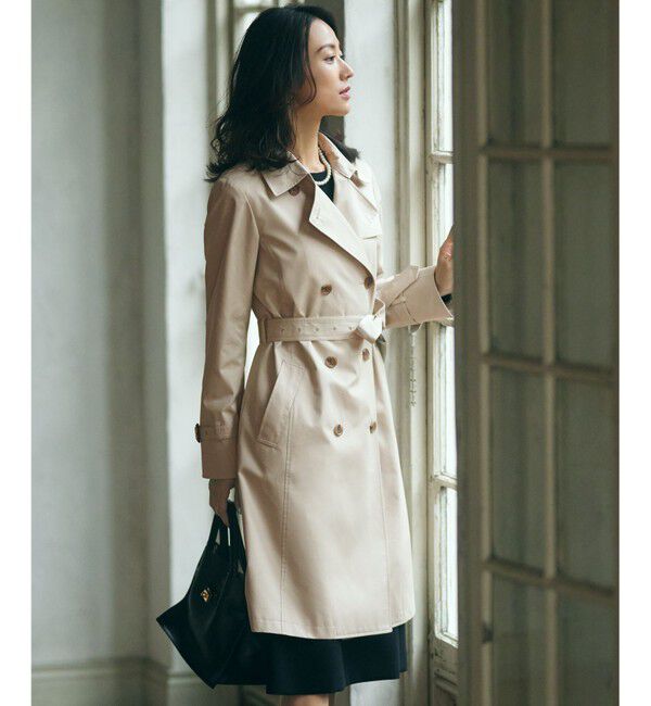 23区「コットンポリエステルギャバジン ロング トレンチコート」|トレンチコート|ベージュ系