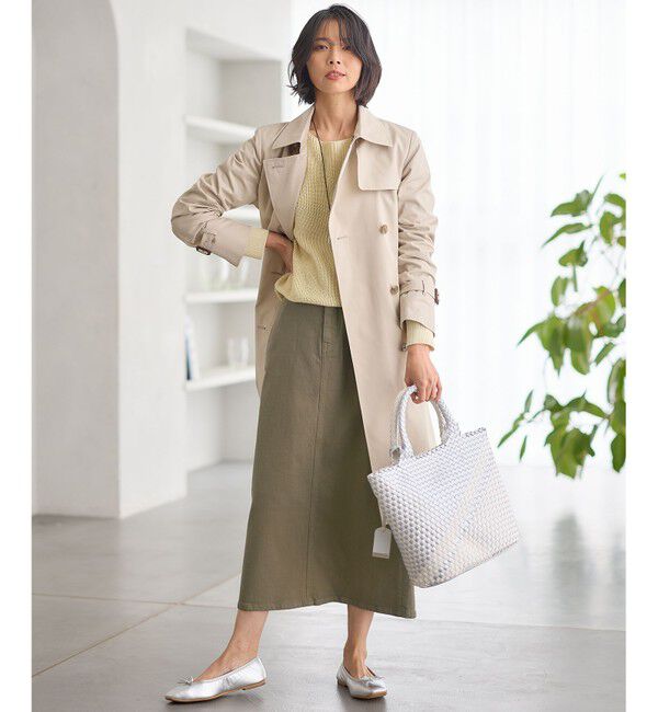 23区「コットンポリエステルギャバジン ロング トレンチコート」|トレンチコート|