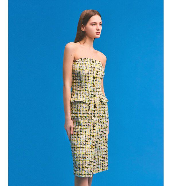  「チュールヤーンツイードワンピース」|ドレス|