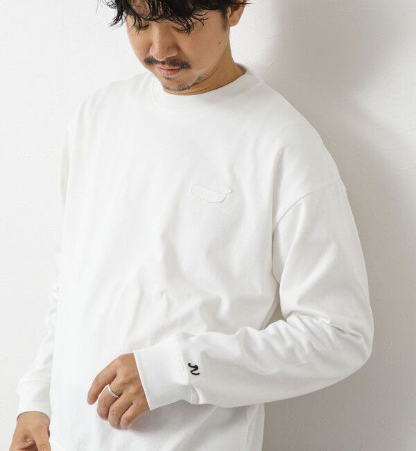 NOLLEY'S goodman「度詰め引き揃え天竺 クラフトクジラ ワンポイントロンT 25AW」|Tシャツ・カットソー|ホワイト