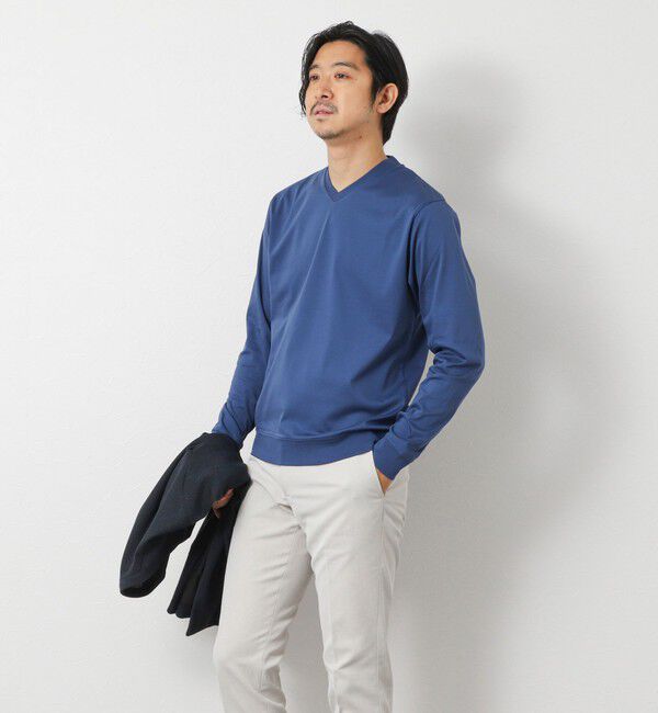 NOLLEY'S goodman「《ビジカジ対応》シルケットスムースドレスL/S V Tシャツ 25AW」|Tシャツ・カットソー|