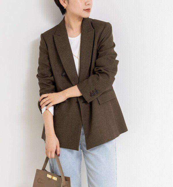 NOLLEY'S sophi「ウォッシャブルシャークダブルジャケット」|テーラードジャケット|ダークブラウン