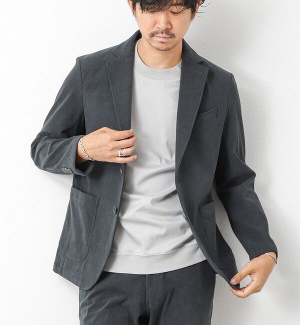 NOLLEY'S goodman「《ビジカジ/セットアップ対応》トリコットコーデュロイ ストレッチ イージーJK 25AW」|テーラードジャケット|チャコールグレー