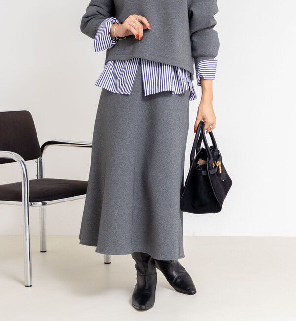 NOLLEY'S sophi「《セットアップ対応》ウォッシャブルダンボールフレアスカート」|フレア|チャコールグレー