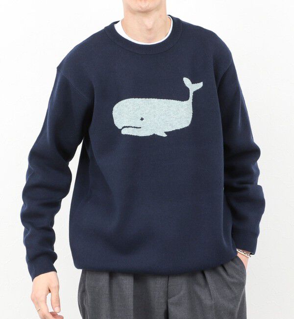 NOLLEY'S goodman「クジラWJQ ダブルジャカードニット 25AW」|ニット・セーター|ネイビー