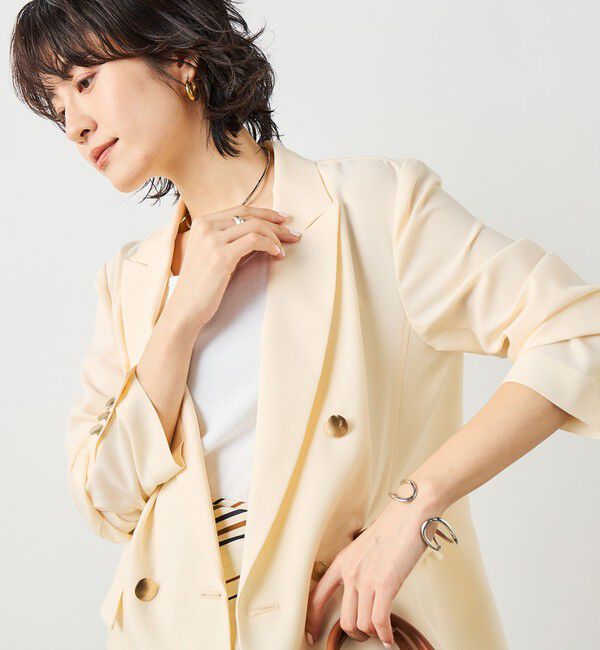 NOLLEY'S sophi「《セットアップ対応》ウォッシャブルスラブオックスダブルジャケット」|テーラードジャケット|