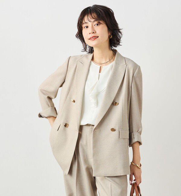 NOLLEY'S sophi「《セットアップ対応》ウォッシャブルスラブオックスダブルジャケット」|テーラードジャケット|