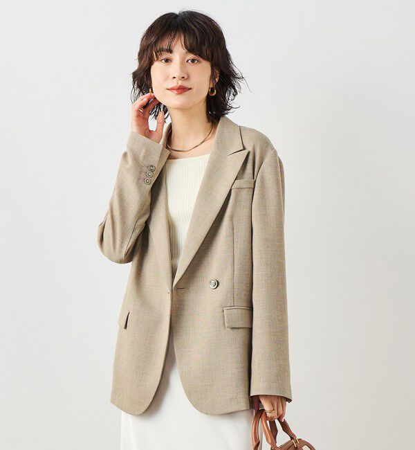 NOLLEY'S sophi「ウォッシャブルリネンライクオーバージャケット」|テーラードジャケット|