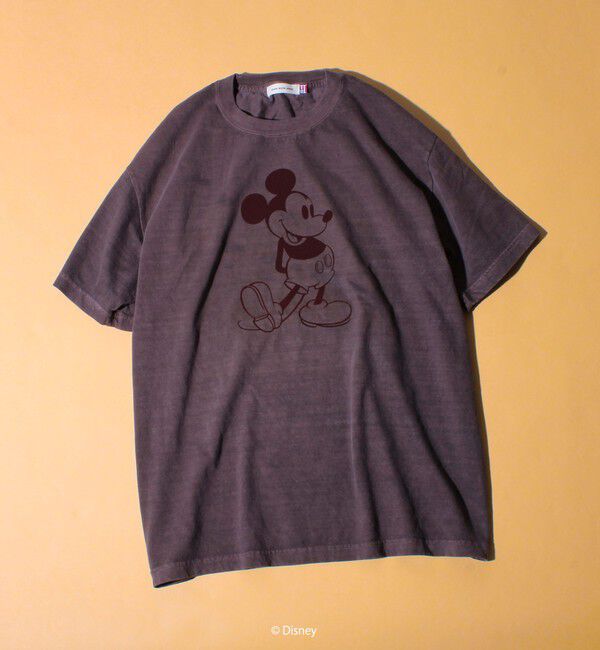 GLOSTER「【GOOD ROCK SPEED】MICKEY / フロッキープリントTシャツ」|Tシャツ・カットソー|ブラウン
