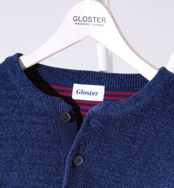 GLOSTER「【昨年人気アイテム再登場！チクチクしないニット】モールバックボーダー ヘンリーネックニット」|ニット・セーター|