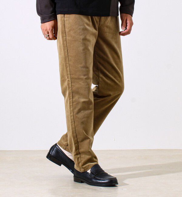 GLOSTER「【あったか快適なのに上品見え】コール裏フリースストレッチイージーパンツ」|チノ|