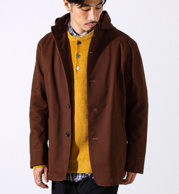 GLOSTER「【GLOSTER定番/ビジカジ対応】コードストライプ スタンドフードブルゾン」|ブルゾン・スタジャン|