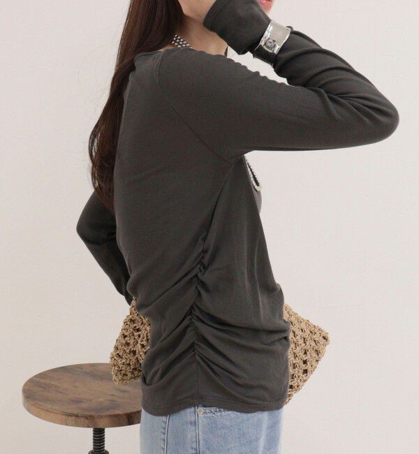 fredy emue「サイドギャザーシアーロンTシャツ」|Tシャツ・カットソー|