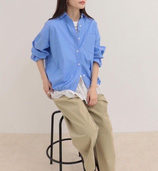 fredy emue「汗染み軽減加工シャツブルゾン」|シャツ・ブラウス|サックス