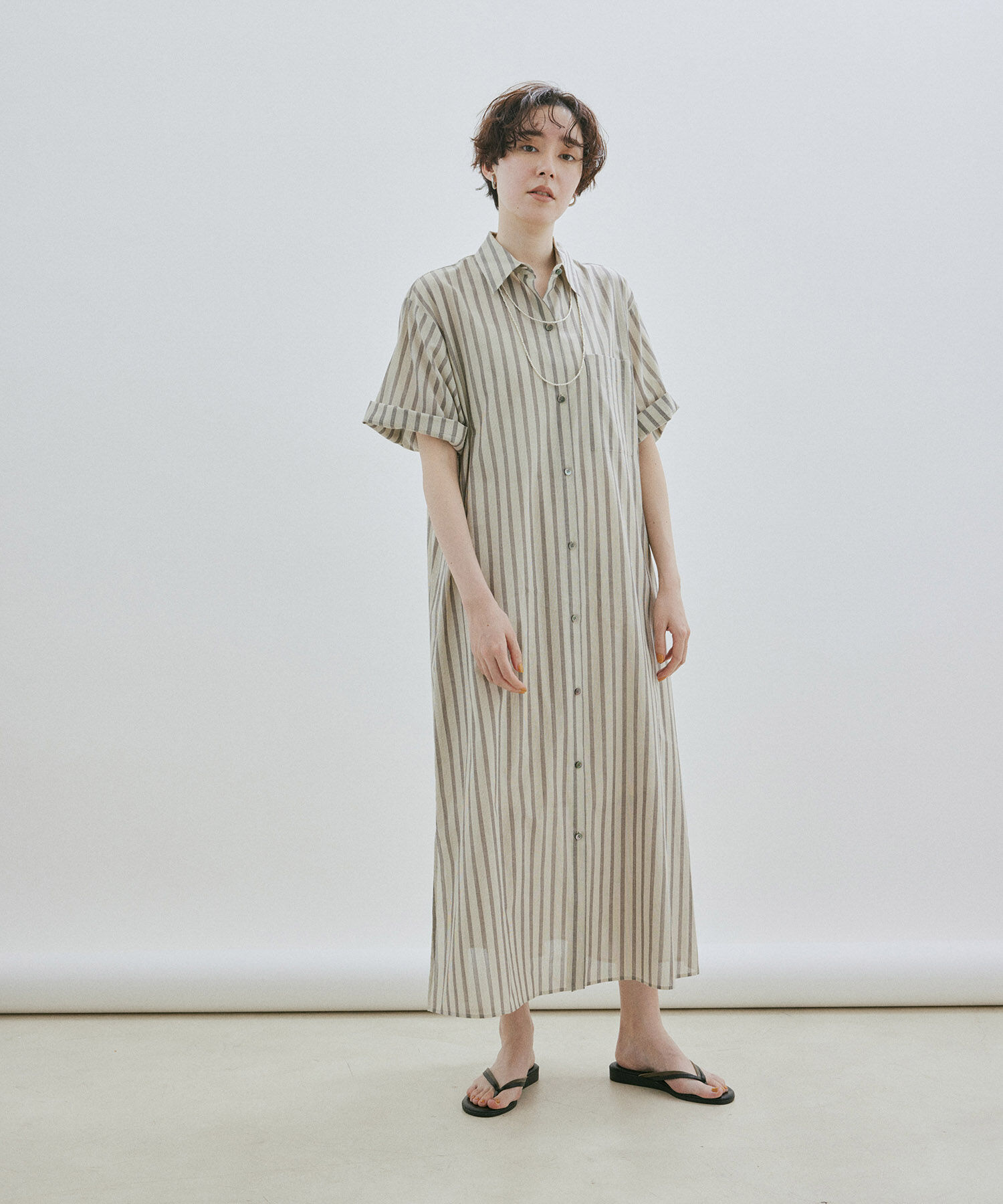 SALON adam et rope'「ワッシャーローンシャツワンピース / 無地・ストライプ」|その他|