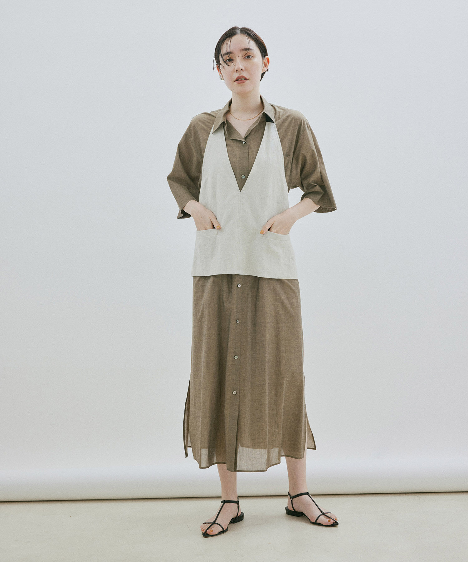 SALON adam et rope'「ワッシャーローンシャツワンピース / 無地・ストライプ」|その他|