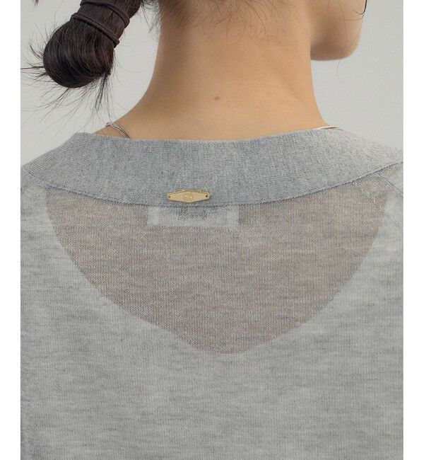 SALON adam et rope'「ブライトラメVネックシアーカーディガン / UV対策・冷房対策」|カーディガン|