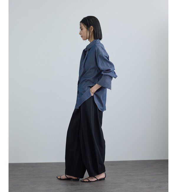 SALON adam et rope'「【WEB限定】フラールボウタイデニムブラウス」|シャツ・ブラウス|