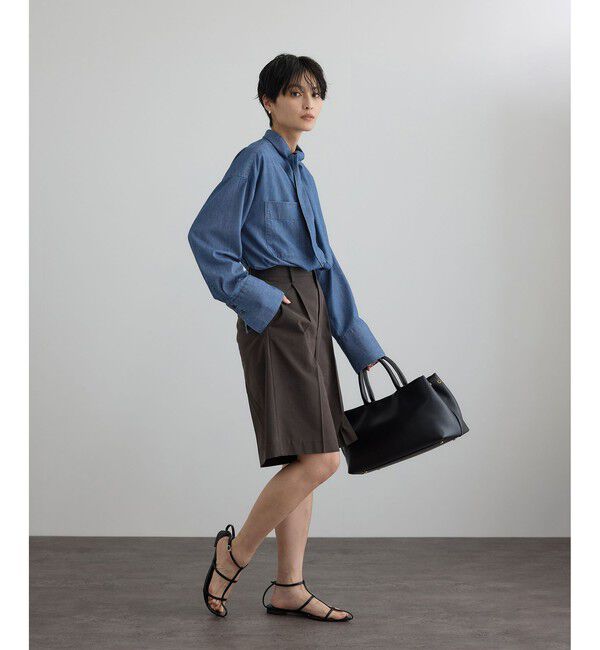 SALON adam et rope'「【WEB限定】フラールボウタイデニムブラウス」|シャツ・ブラウス|