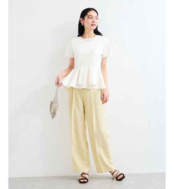 VIS「美easyリネンライクワイドパンツ/イージーケア・接触冷感・セットアップ対応」|スラックス|