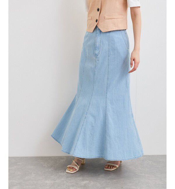 VIS「ライトデニムマーメイドスカート」|スカート|サックス(48)