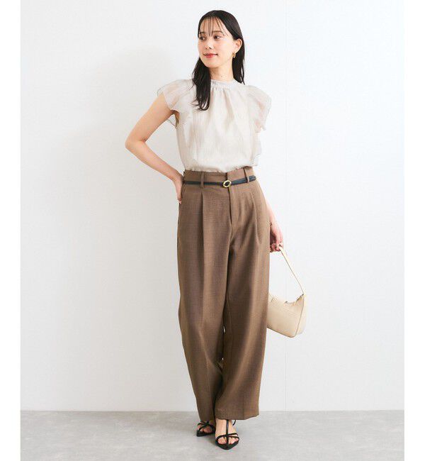 VIS「主役級！華やぎシアーシャイニーボウタイフリルブラウス【前後2WAY】【洗える】」|シャツ・ブラウス|