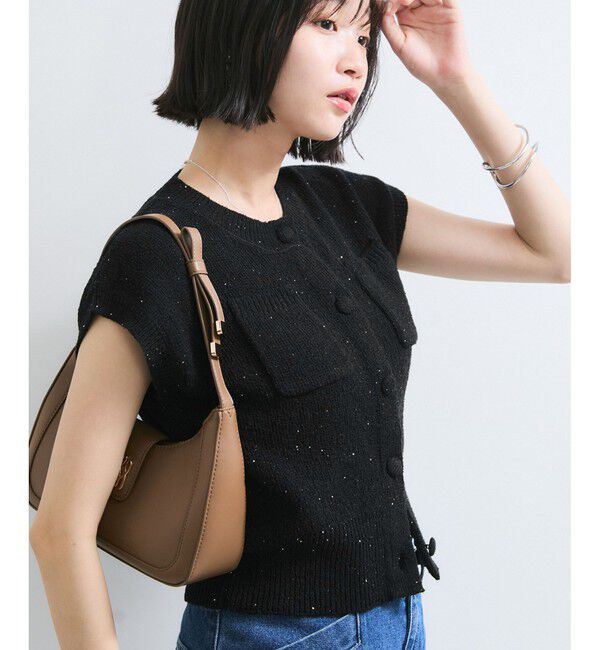 VIS「くるみ釦ニットトップスカーデ/洗える」|カーディガン|