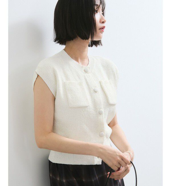 VIS「くるみ釦ニットトップスカーデ/洗える」|カーディガン|