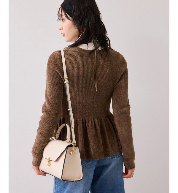 VIS「ペプラム切替モールニットカーディガン/イージーケア」|カーディガン|