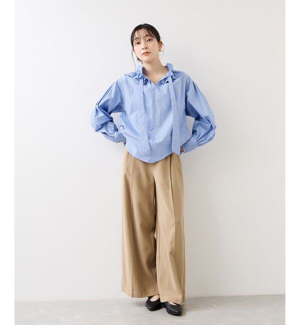 VIS「フリルネックブラウス」|シャツ・ブラウス|