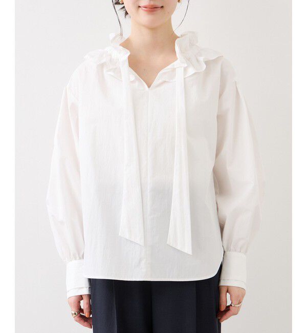 VIS「フリルネックブラウス」|シャツ・ブラウス|