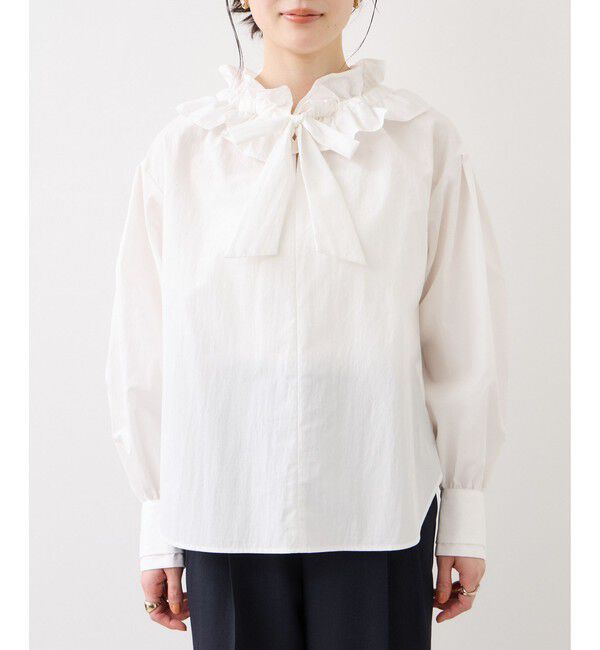 VIS「フリルネックブラウス」|シャツ・ブラウス|