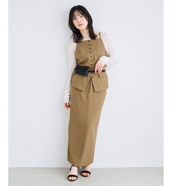 VIS「サマーツイードアイラインスカート/セットアップ対応」|スカート|