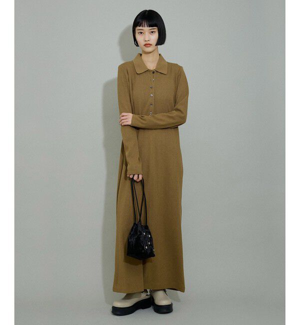 ADAM ET ROPE'「【WEB限定】・【新色追加】・【洗える】ポロシャツワンピース」|ワンピース|