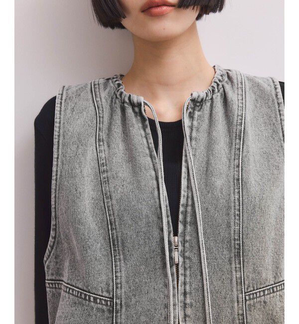 ADAM ET ROPE'「【WEB限定】ドロストネックデニムワンピース」|ワンピース|