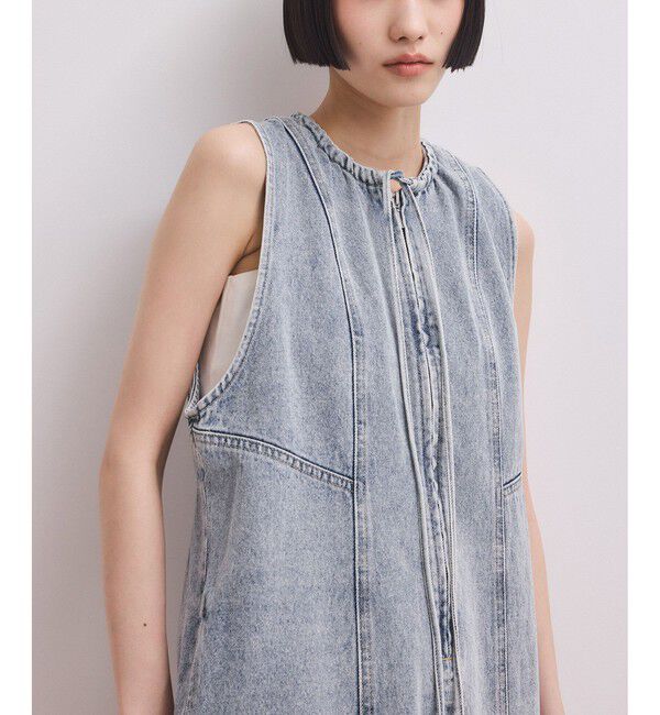 ADAM ET ROPE'「【WEB限定】ドロストネックデニムワンピース」|ワンピース|