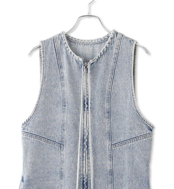 ADAM ET ROPE'「【WEB限定】ドロストネックデニムワンピース」|ワンピース|