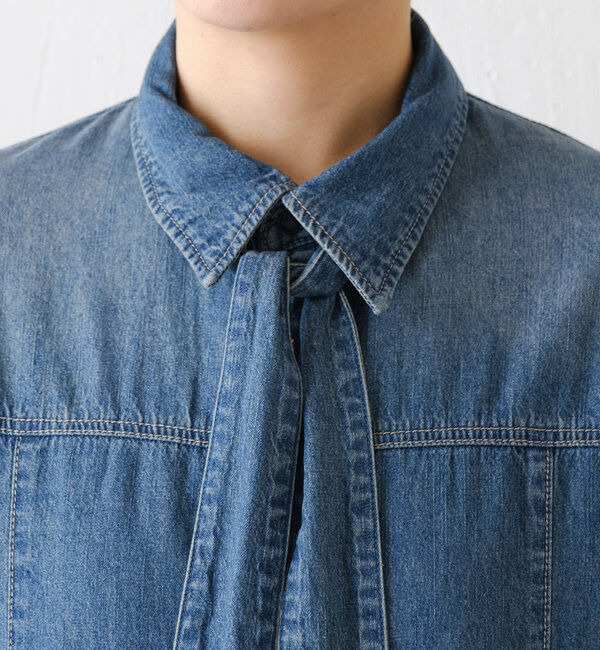  「ボウタイデニムシャツ」|シャツ・ブラウス|