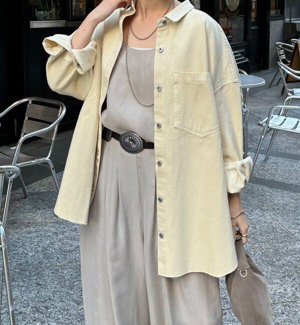  「【新色追加】ダメージデニムシャツ」|シャツ・ブラウス|イエロー