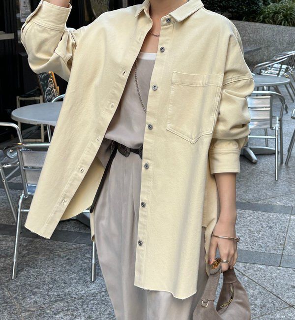  「【新色追加】ダメージデニムシャツ」|シャツ・ブラウス|