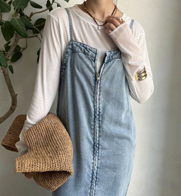  「【柔らかい着心地】袖シアーリブTEE」|Tシャツ・カットソー|