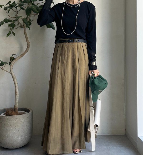  「【柔らかい着心地】袖シアーリブTEE」|Tシャツ・カットソー|