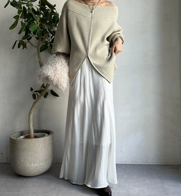  「キュプラ混フレアスカート」|スカート|